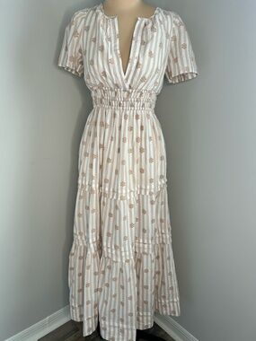 Anthropologie spring Cottagecore Floral Tiered Maxi Dress XS prairie style